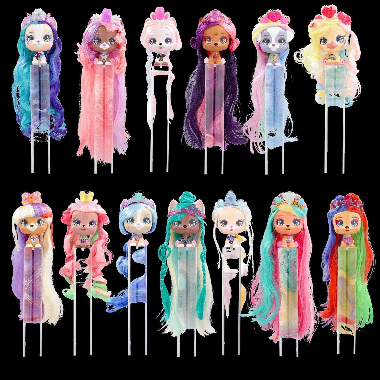Фігурка VIP PETS Glam Gems S5 Сюрпризний цуцик в блискучому гламурному образі з 30 см довгим волоссям для розчісування та аксесуарами з дорогоцінного каміння для ідеального блискучого стилю - Подарунок для хлопчиків 3+, фото №12