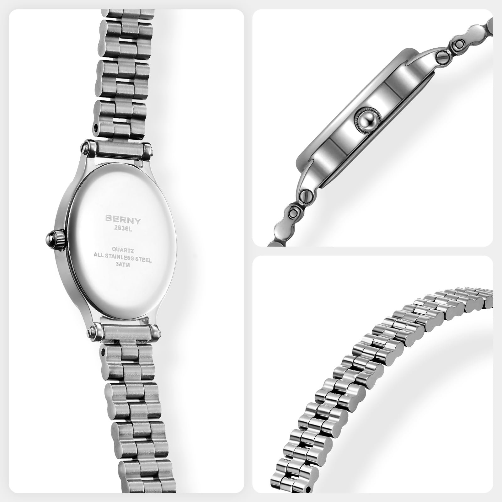 Часы Berny Silber для женщин, винтажные, овальные, кварцевые, фото №4 Часы Berny Silber для женщин, винтажные, овальные, кварцевые, фото №4