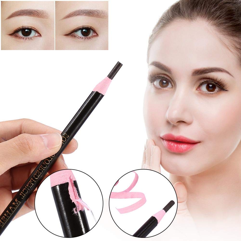 Олівець для брів Waterproof Tattoo Pencil Definer Single Head без точила 12 Pieces Coffee, фото №4