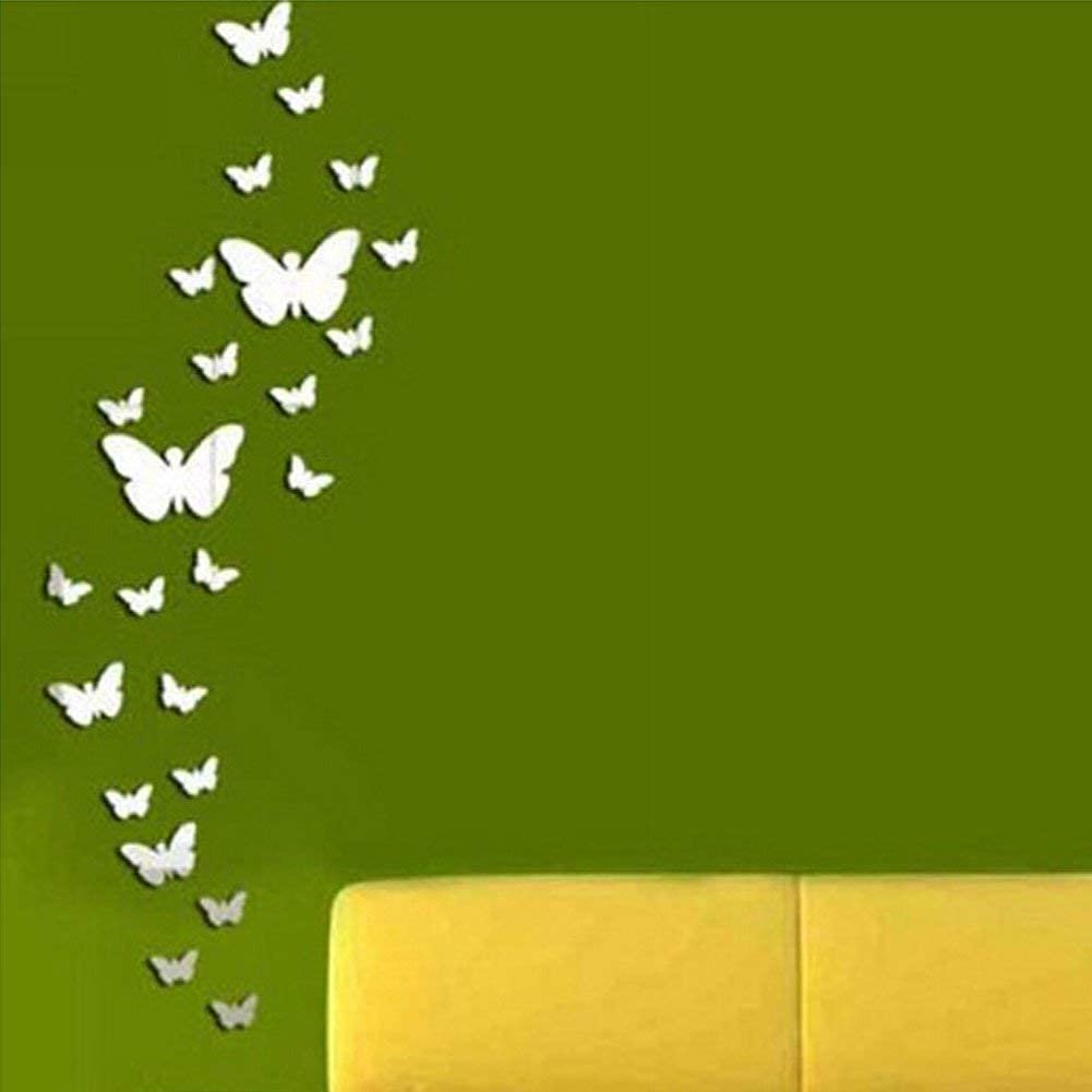 Акрилові дзеркальні наклейки 3D Метелики Сріблясті 30 шт., фото №5 Акрилові дзеркальні наклейки 3D Метелики Сріблясті 30 шт., фото №5