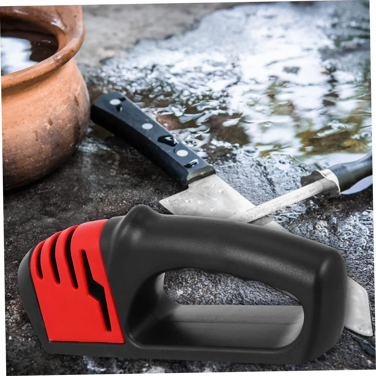 Точило для ножів PRETYZOOM 1 шт. регульована вольфрамова сталь ручна з протиковзкою накладкою та ергономічною ручкою, фото №3