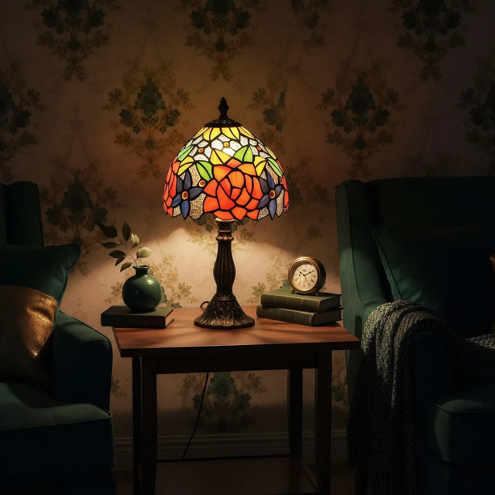 Настільна лампа BarcelonaLED Tiffany Retro мозаїчне скло E27 мозаїка мозаїчна мультиколор, фото №4