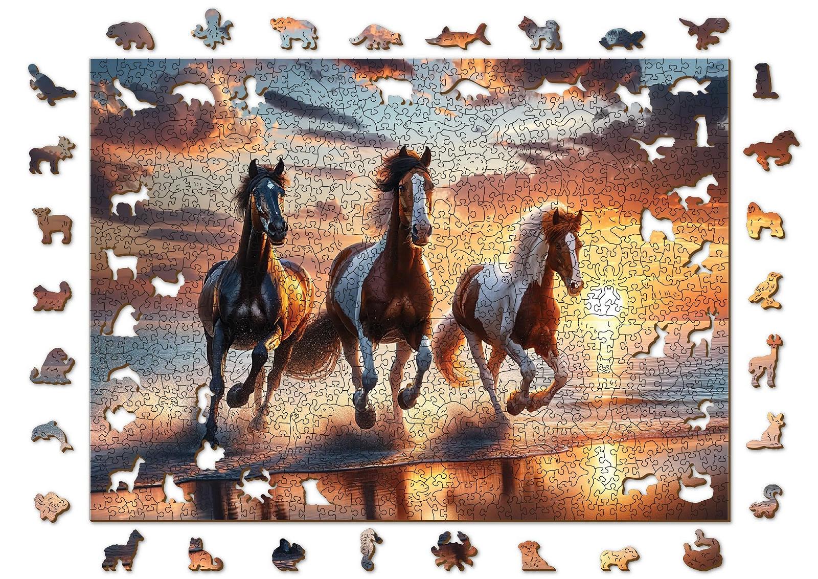 Дерев'яний пазл WOODEN.CITY Wild Horses on the Beach 1000 елементів 53,9 x 39,4 см, фото №4