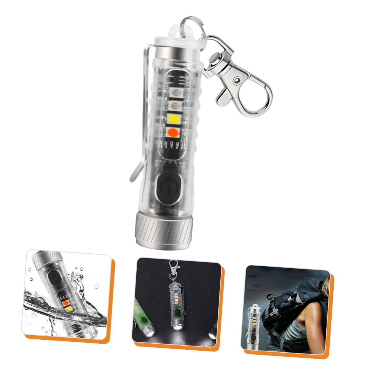 Фонарик-брелок INOOMP, 3 шт, портативный, аварийный, LED PC, фото №6