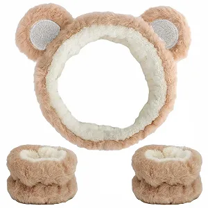 Набір: Пов'язка для обличчя для спа, напульсники, м'яка - Фото 1