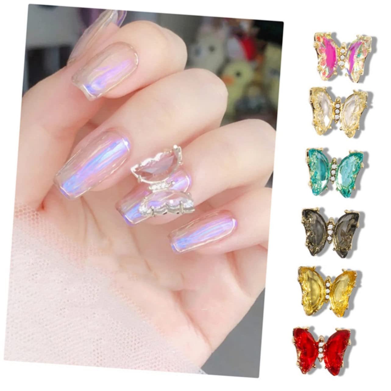 Украшение для ногтей Бабочки PLAFOPE 13 шт. Аксессуары для DIY маникюра из циркониевого материала, фото №3