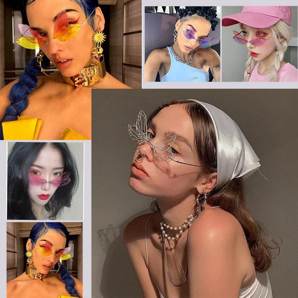 Без оправи RUNHUIS Cонцезахисні окуляри Dragonfly Вінтаж Ретро, фото №5