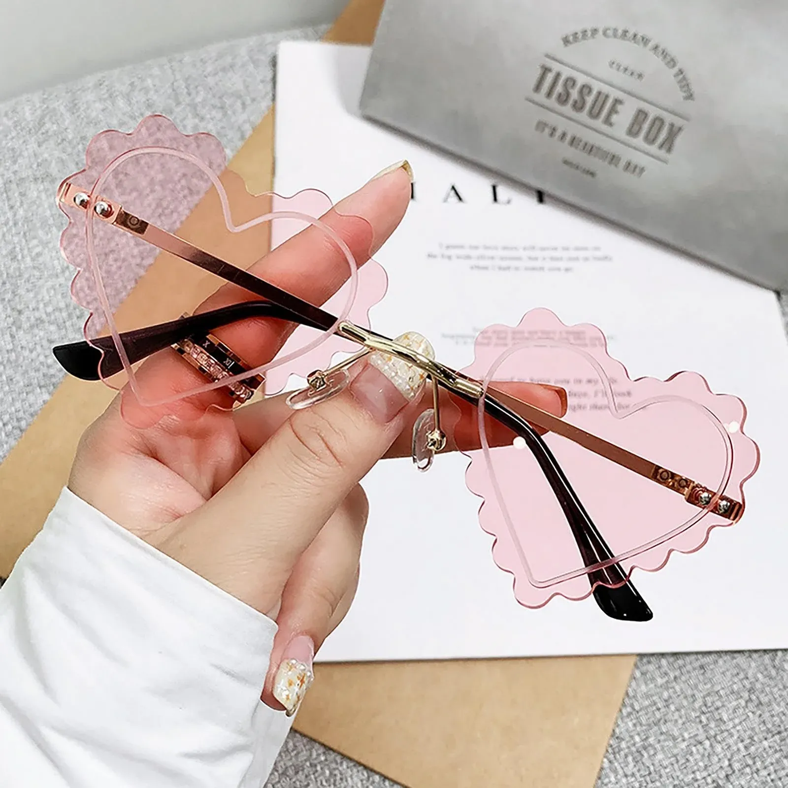 Солнцезащитные Очки Сердце Без оправы, фото №2