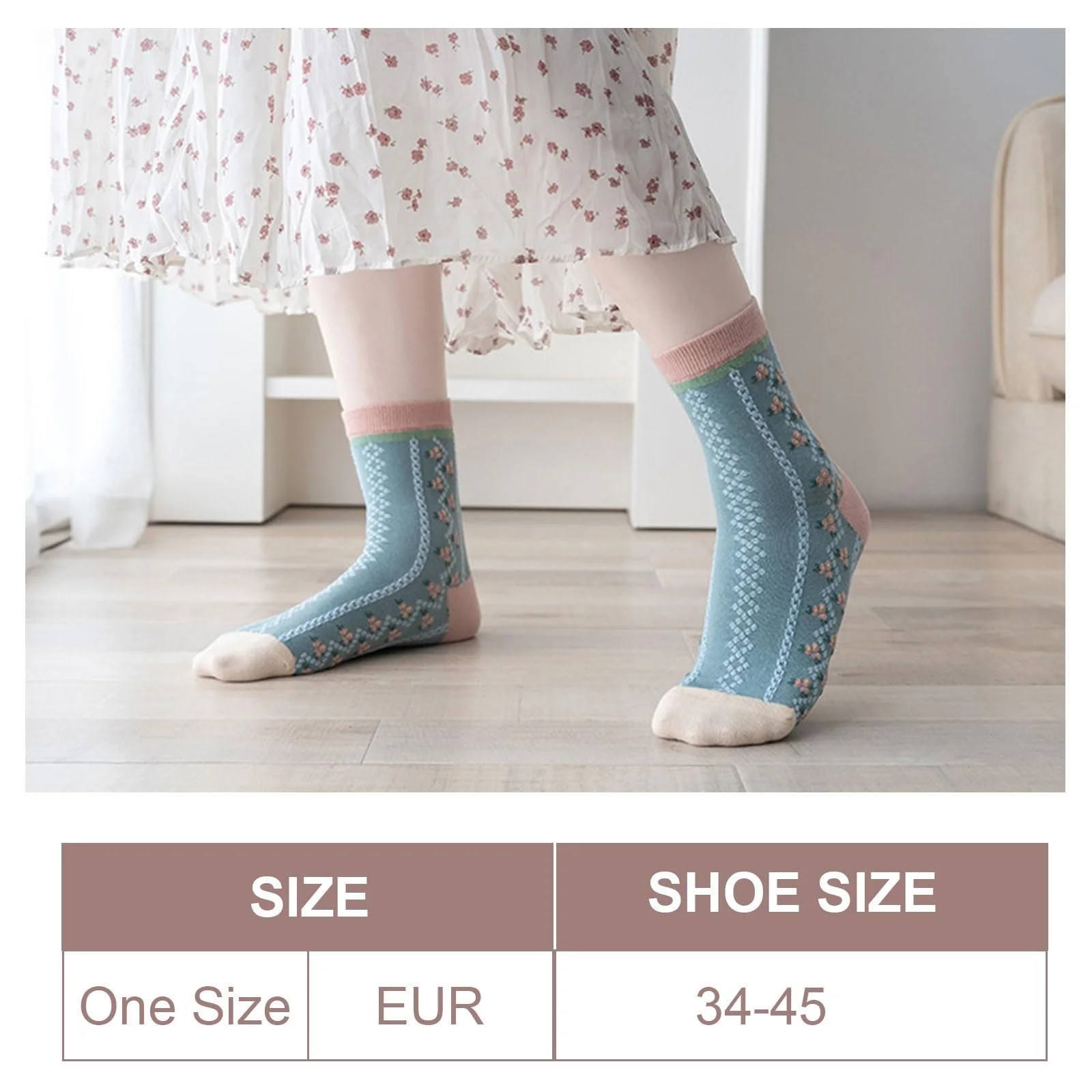 Шкарпетки Жіночі Квіткові Бавовняні Вінтажні 4 пари, фото №2 Шкарпетки Жіночі Квіткові Бавовняні Вінтажні 4 пари, фото №2