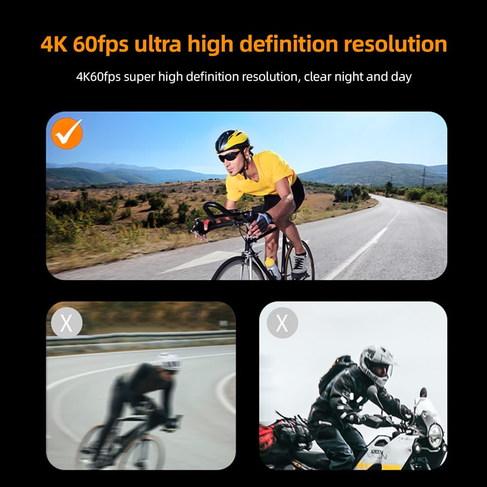 Екшн-камера Andoer Action Cam 4K 60FPS24MP WiFi Двохекранний сенсорний контроль 21 м герметичність з аксесуарами для кріплення, фото №5