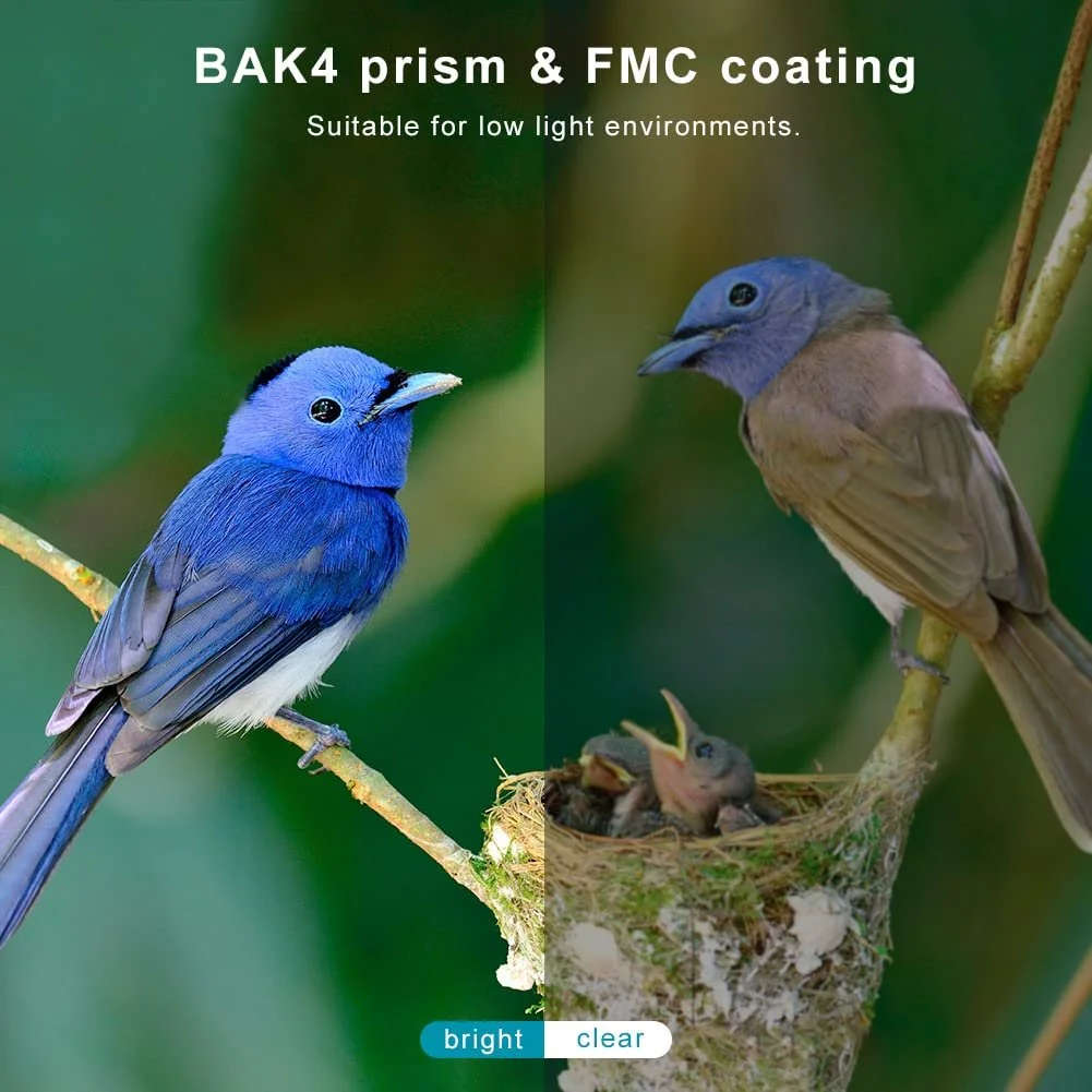 Бінокль OYU 10x42 HD Компактний Водонепроникний FMC Чорний, фото №3