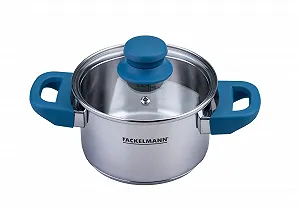 Кастрюля FACKELMANN Essential 14 см нержавеющая сталь темно-синяя - Фото 1
