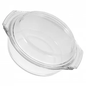 Кастрюля стеклянная жаропрочная с крышкой прозрачная для микроволновой печи и духовки штабелируемая универсальная - Фото 1