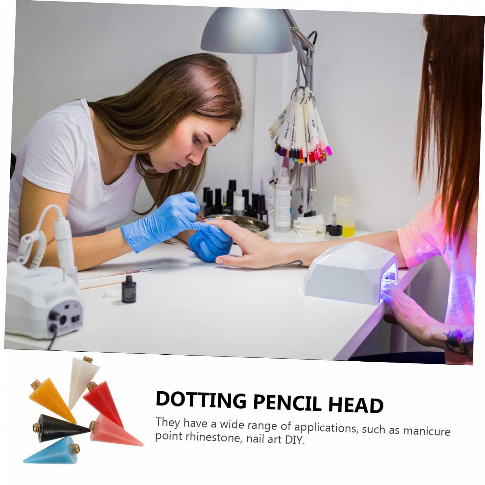 Стержень для ногтей Housoutil для восковой головки, 6 шт., сменная головка для инструмента для дизайна ногтей, головка для выбора страз для ногтей для студии и личного использования, фото №2