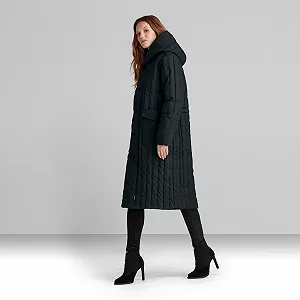 Женская куртка G‑Star Long Puffer Vertical Quilted Jacket - L synthetic.ua - Фото 1