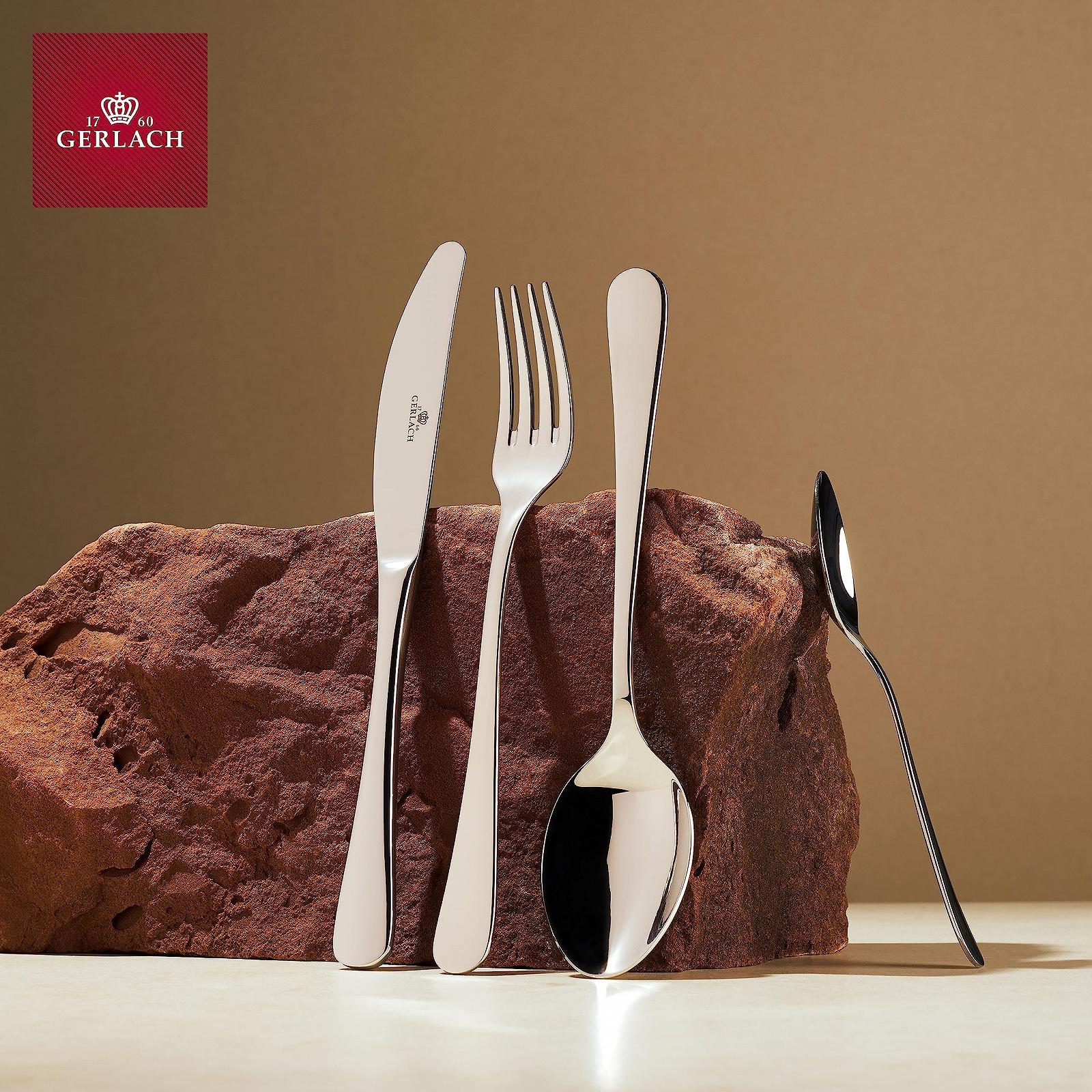 Набір столових приборів Gerlach Flow для 6 осіб 24 шт Срібний, фото №5 Набір столових приборів Gerlach Flow для 6 осіб 24 шт Срібний, фото №5