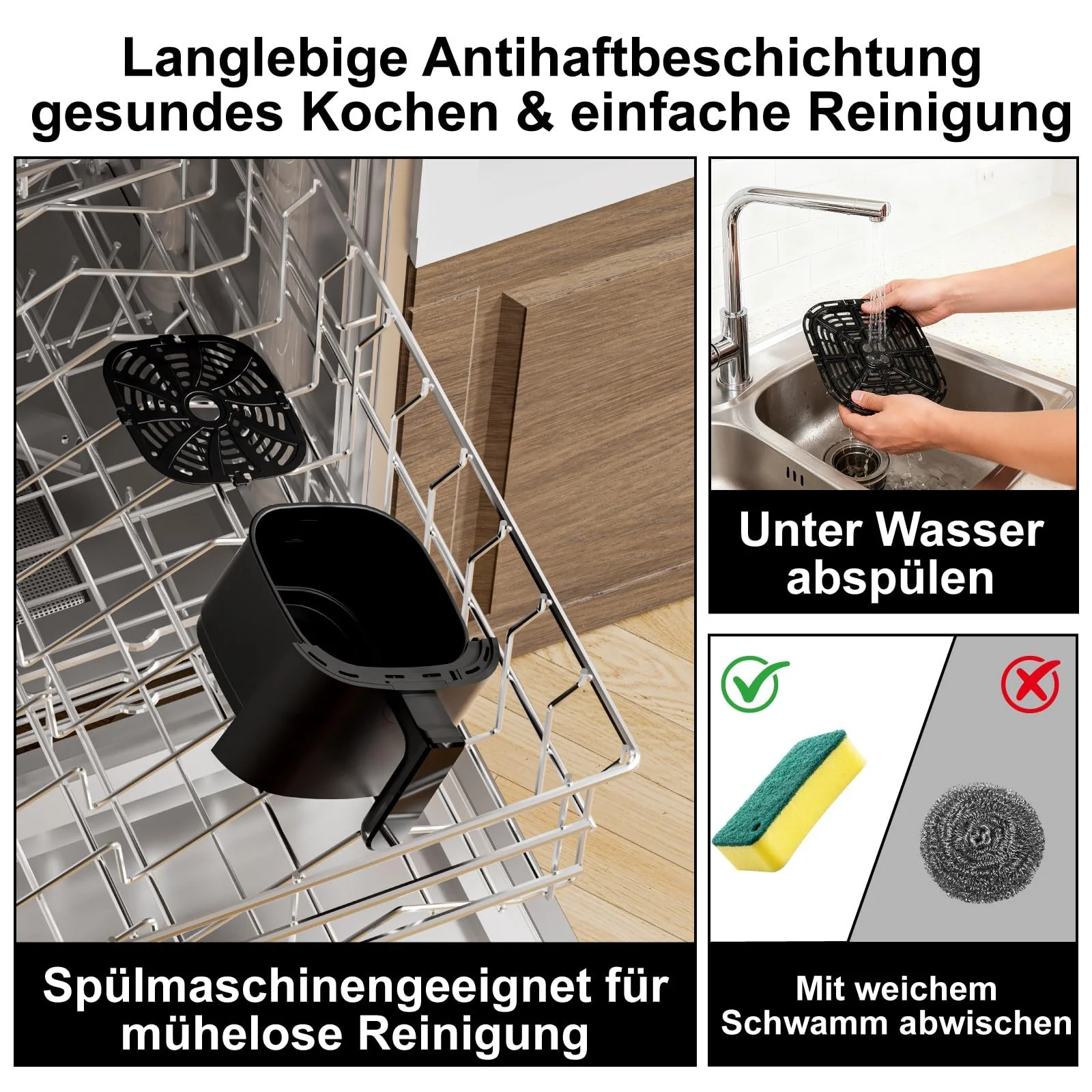 Мультипіч Mini Airfryer 2.5 л 1000 Вт ручний таймер Чорна, фото №6 Мультипіч Mini Airfryer 2.5 л 1000 Вт ручний таймер Чорна, фото №6