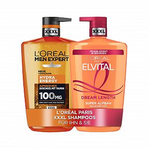 Набор для ухода L'Oréal Paris Men Expert Hydra Energy Гель для душа и Elvital Dream Length Шампунь 2 x 1000 мл - Фото 1