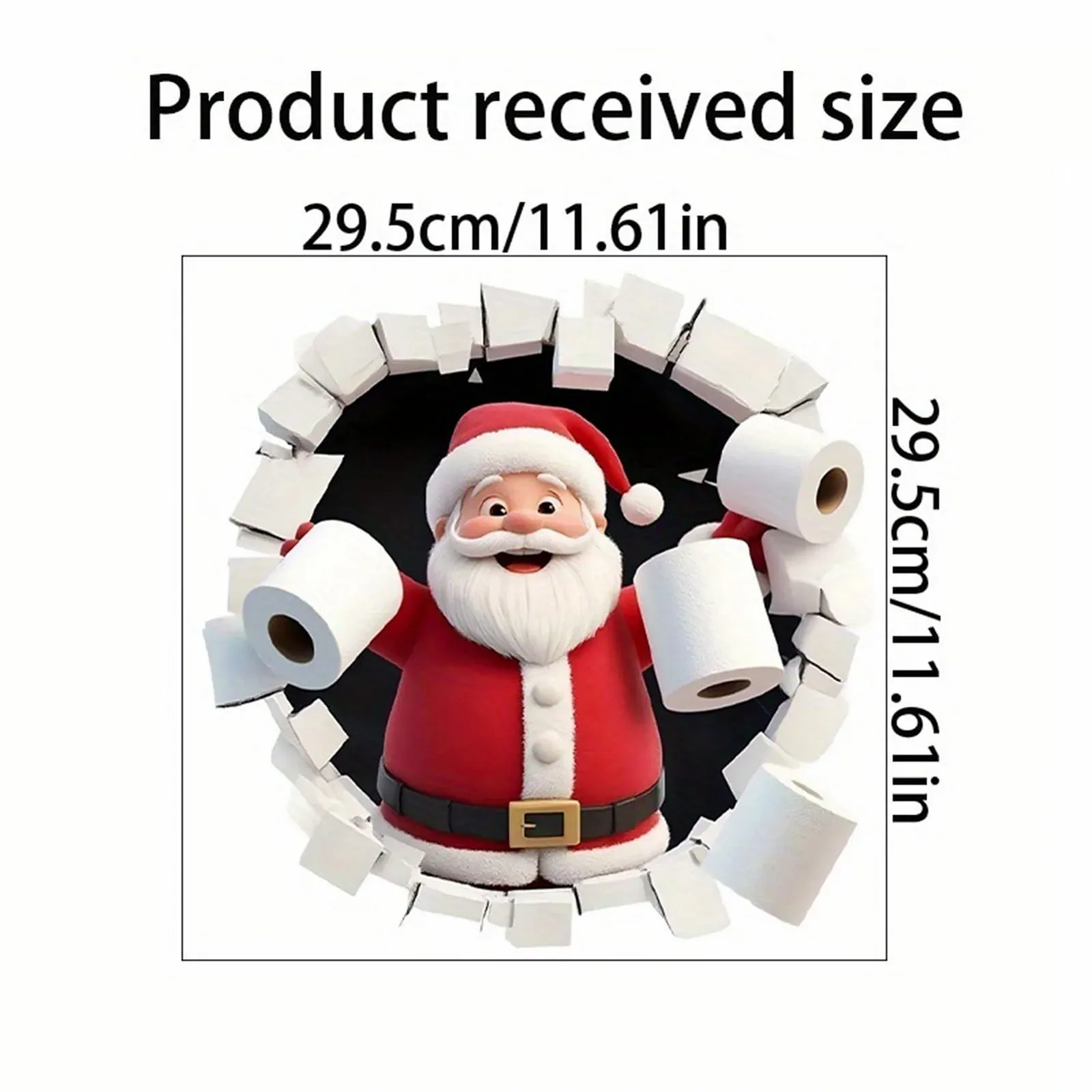 Наклейка на стіну Santa Breaking Wall 3D PVC Різдвяна, фото №6 Наклейка на стіну Santa Breaking Wall 3D PVC Різдвяна, фото №6