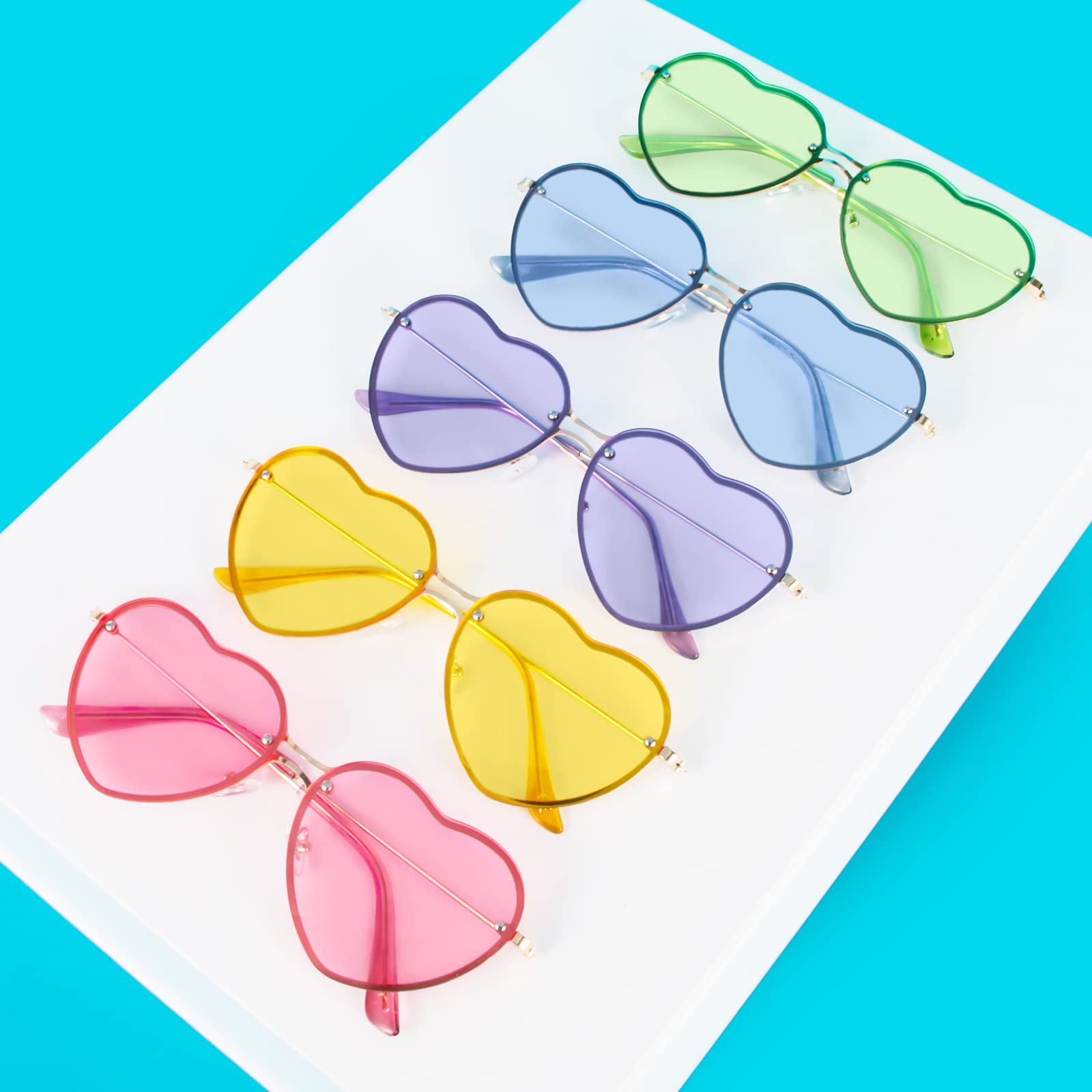 Сонцезахисні окуляри Серце Party Go Без оправи Модні UV400, фото №7