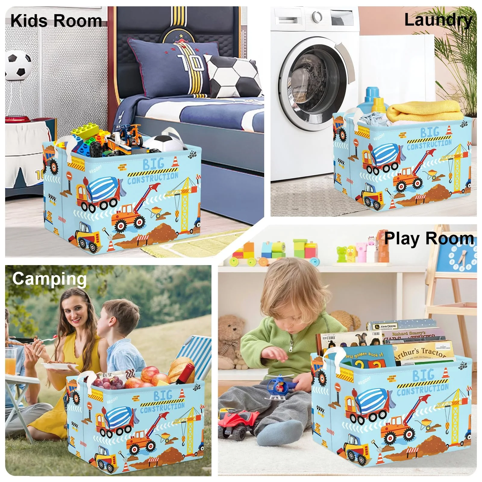 Корзина для игрушек Детская HUUMONSS Строительная техника 36л, фото №7 Корзина для игрушек Детская HUUMONSS Строительная техника 36л, фото №7