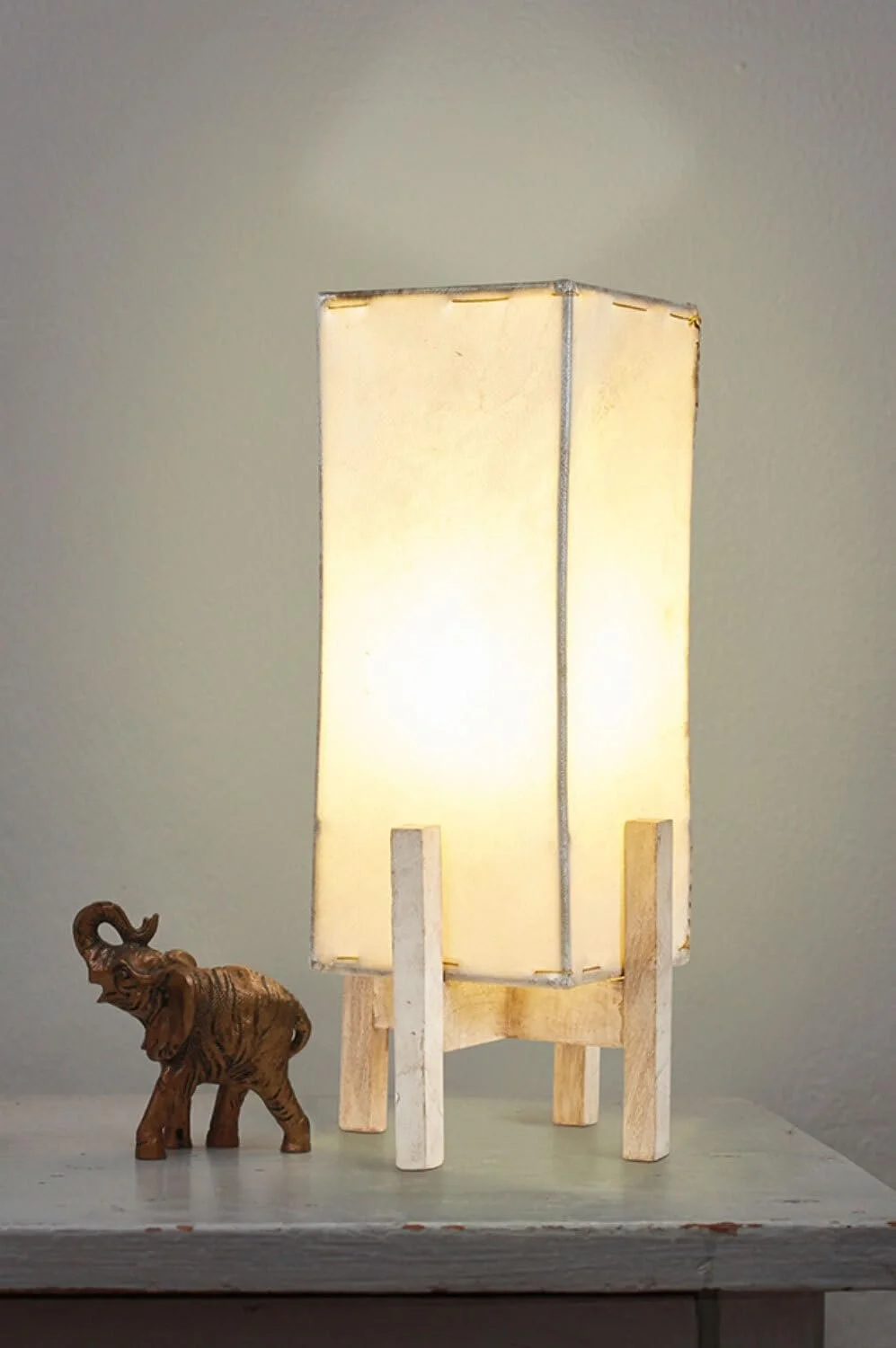 Настільна лампа Marrakesch Orient & Mediterran Interior Janka Східна шкіряна 30 см Натуральний колір, фото №4