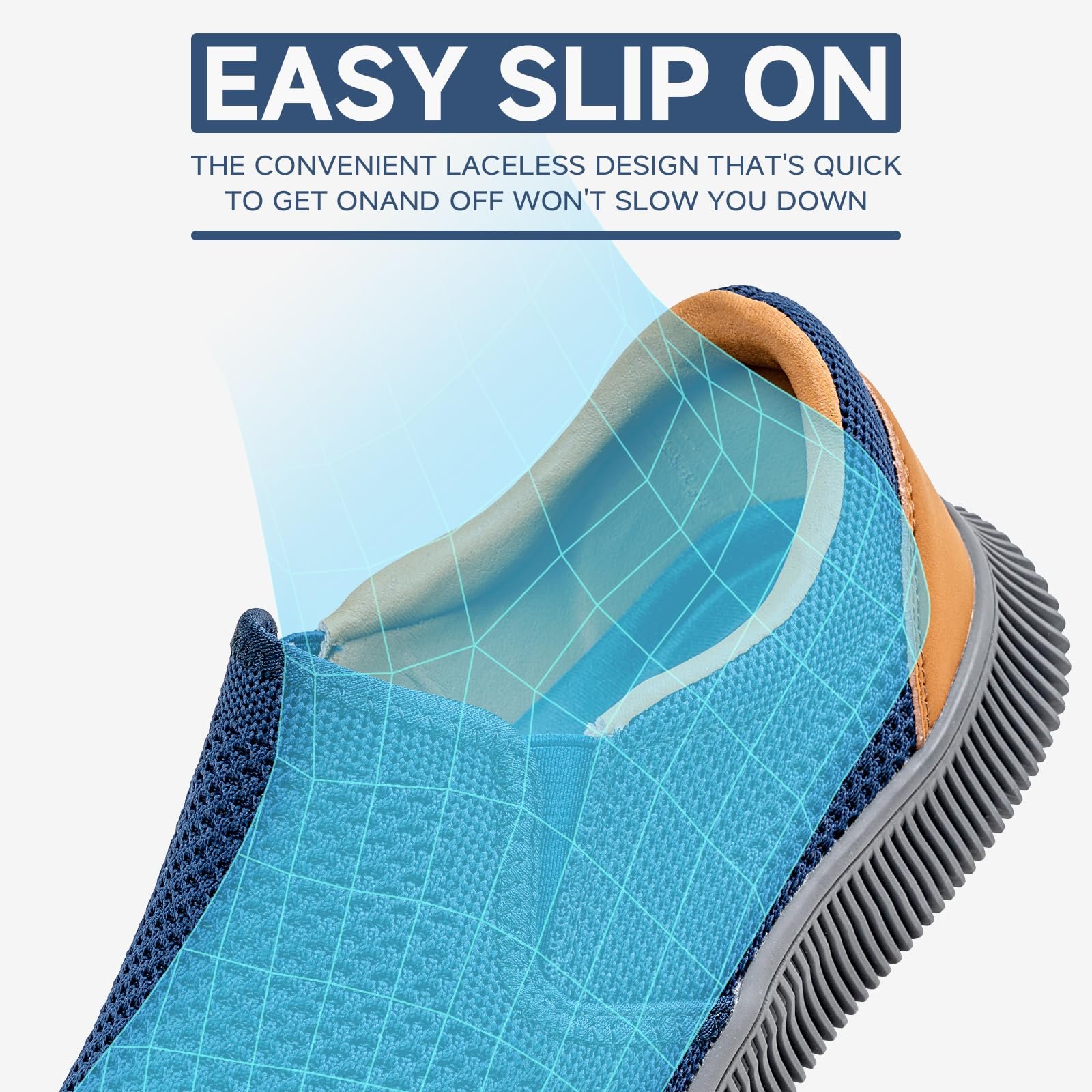 Кроссовки MrToNo Без шнурков Мужские Сетка Дышащие Повседневные Спортивные Легкие Удобные, фото №4