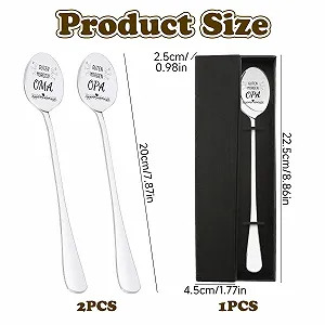 Ложка С Гравировкой Grandma and Grandpa Gift Spoon "Ihr Werdet Oma und Opa Gift Grandma Birthday" 195 см, из нержавеющей стали, в подарочной коробке для объявления о беременности synthetic.ua - Фото 1