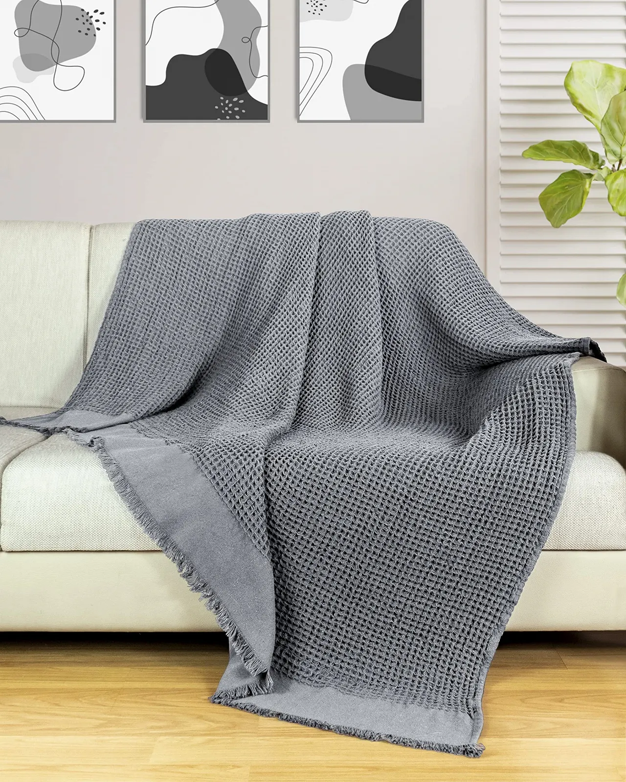 Покривало Gräfenstayn Premium з бахромою - 150 x 200 см, фото №5