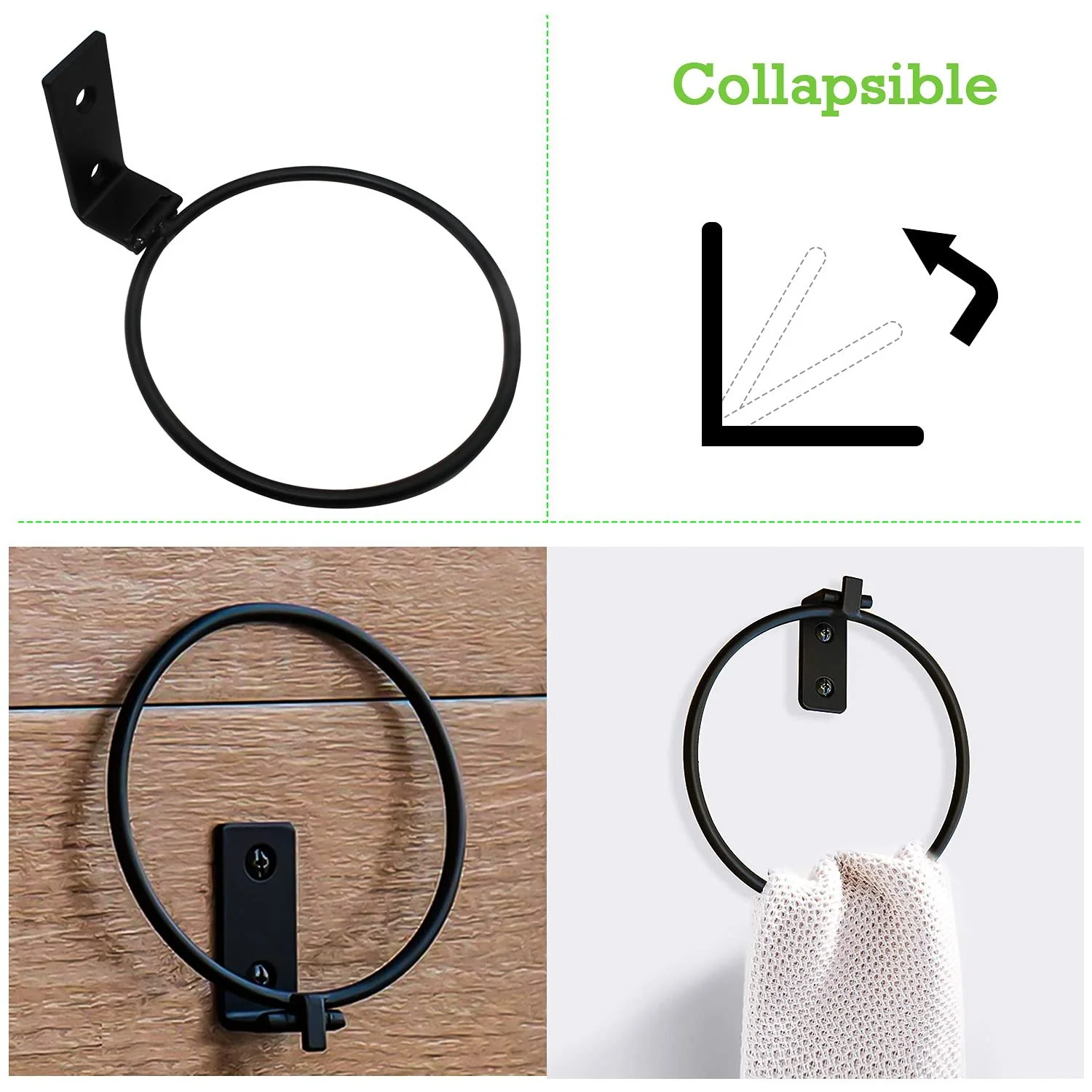 Набір кілець-тримачів для квіткових горщиків GIAK Настінний 3 штуки Складаний Чорний, фото №5 Набір кілець-тримачів для квіткових горщиків GIAK Настінний 3 штуки Складаний Чорний, фото №5