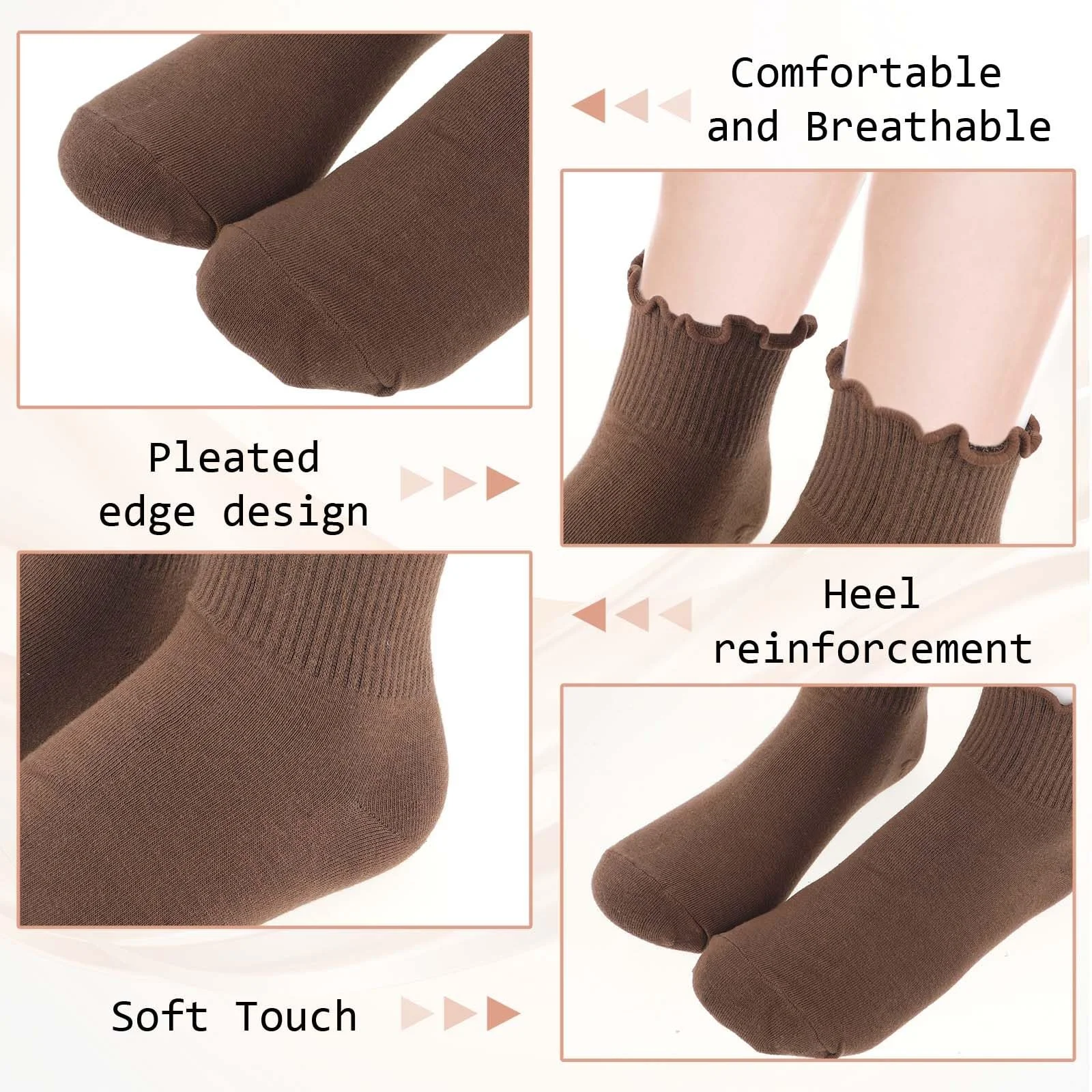 Шкарпетки з рюшами TIESOME Бавовняні 6 пар, фото №2