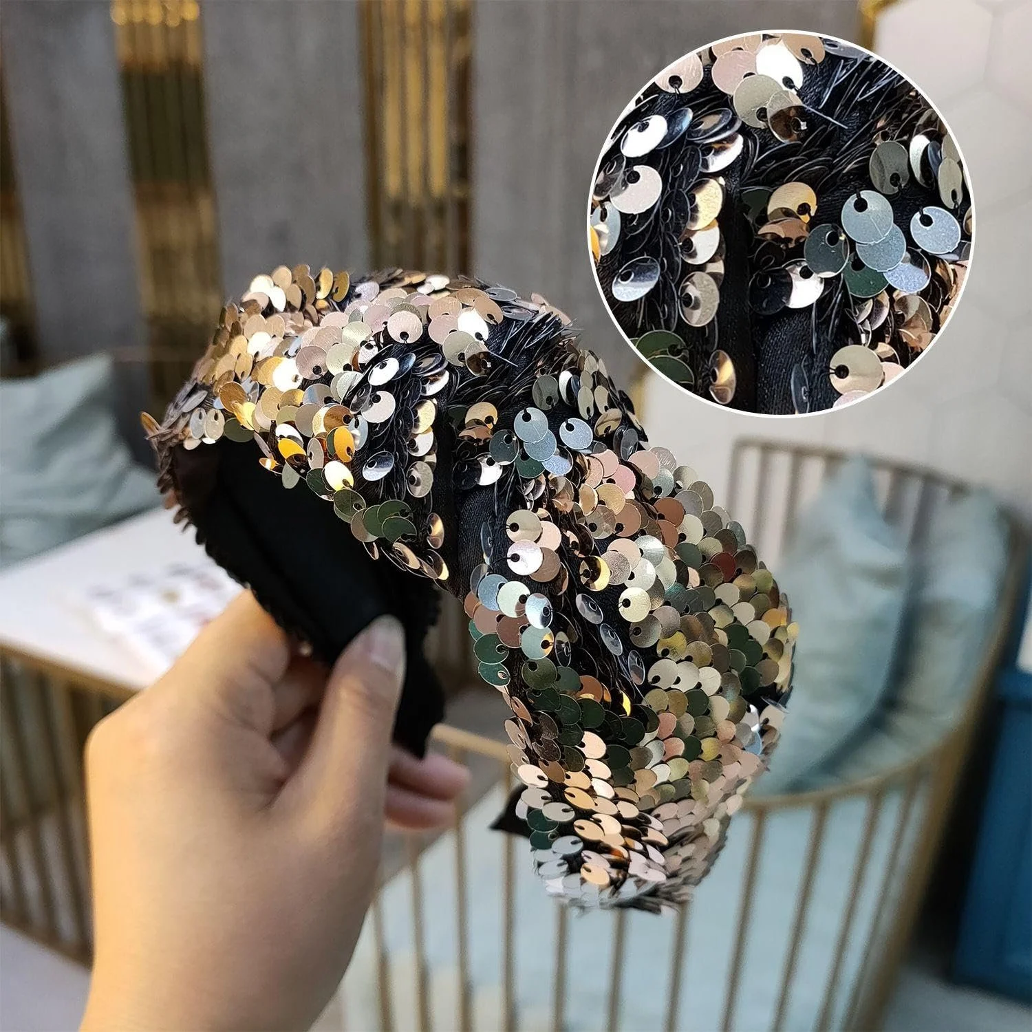 Обруч для волосся з блискітками (2 шт.), фото №3