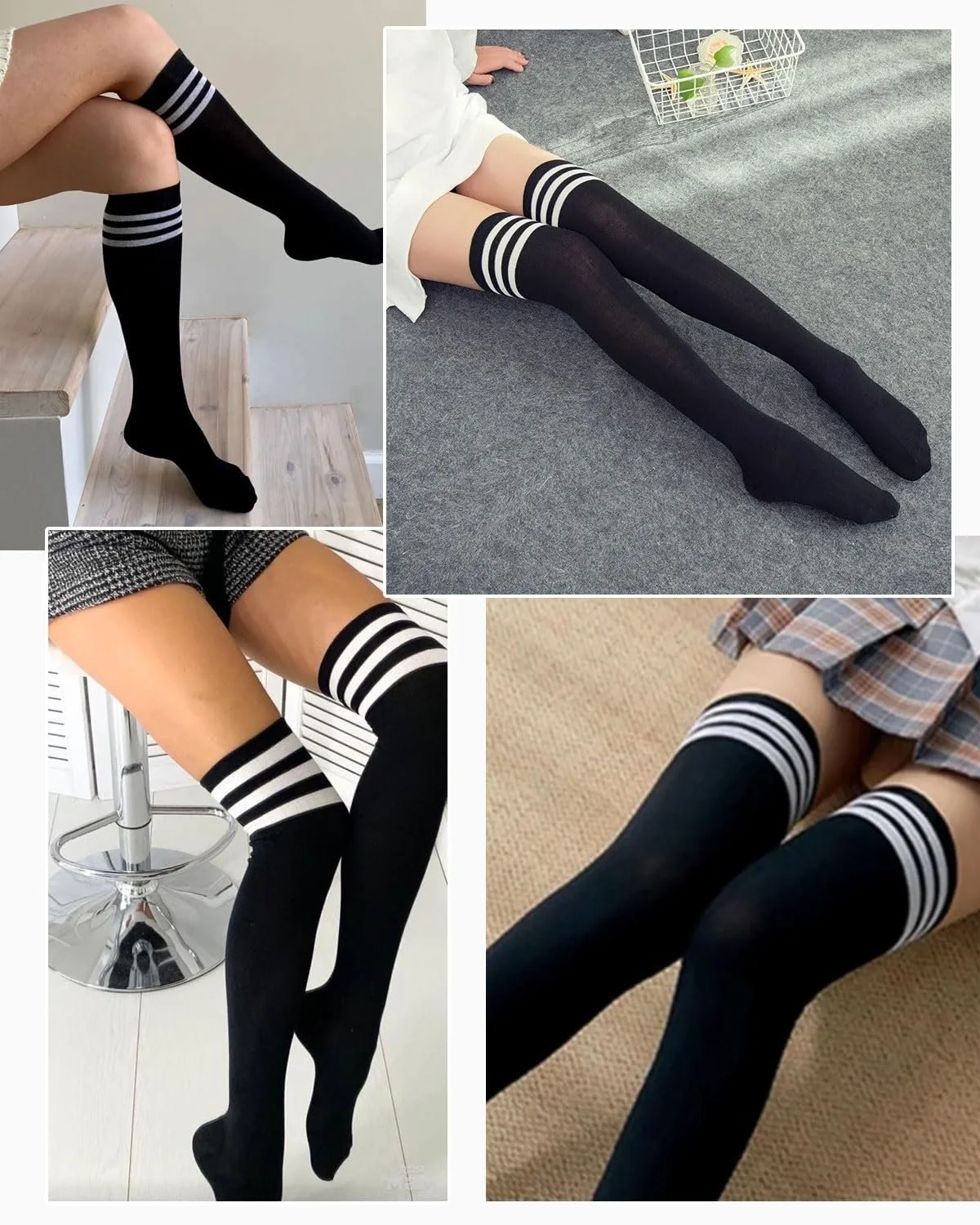 Жіночі гольфи в смужку вище коліна (1 пара), фото №6