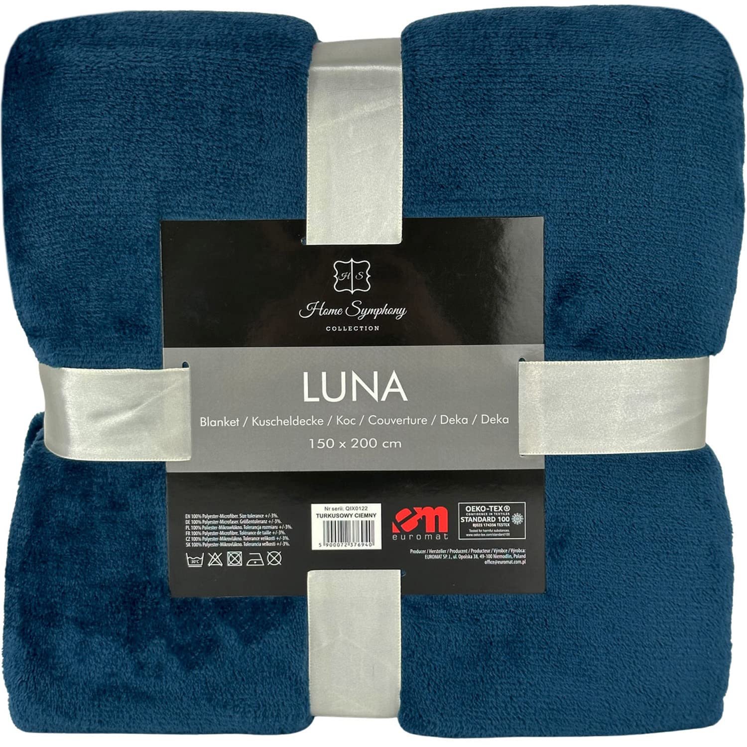 Покривало Euromat Фланелева мікрофібра, Покривало на ліжко, 150 x 200 см (Темно-бірюзова), фото №3 Покривало Euromat Фланелева мікрофібра, Покривало на ліжко, 150 x 200 см (Темно-бірюзова), фото №3