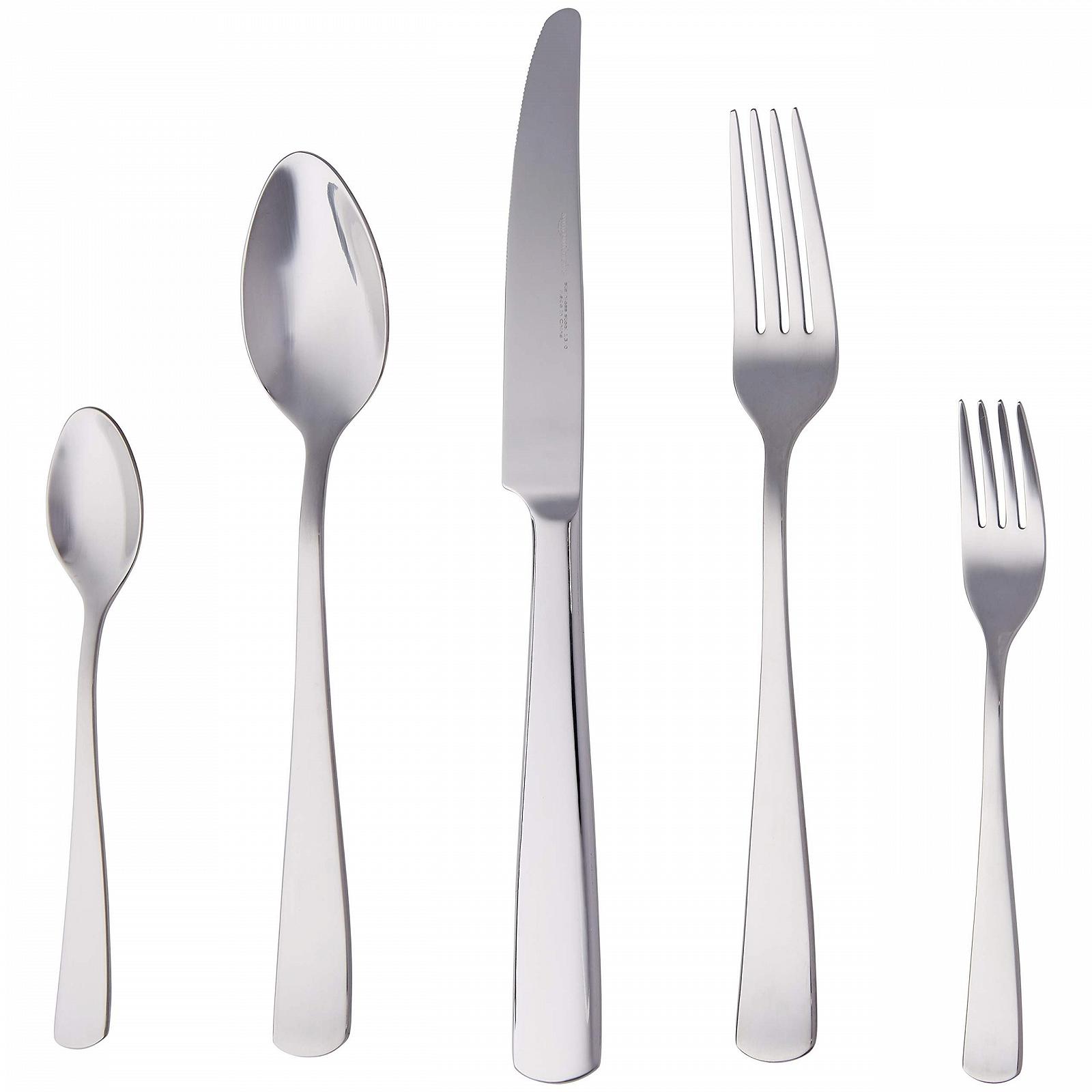 Набор столовых приборов Amazon Basics Square Rim из нержавеющей стали, 20 предметов, на 4 персоны, фото №1 Набор столовых приборов Amazon Basics Square Rim из нержавеющей стали, 20 предметов, на 4 персоны, фото №1