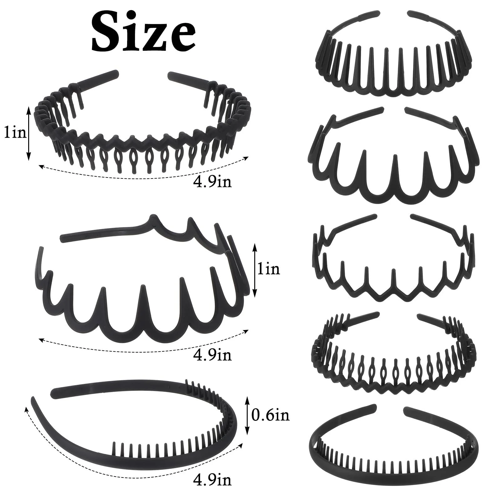 Набір гребінчастих обручів Zigzag, 5 шт., фото №2