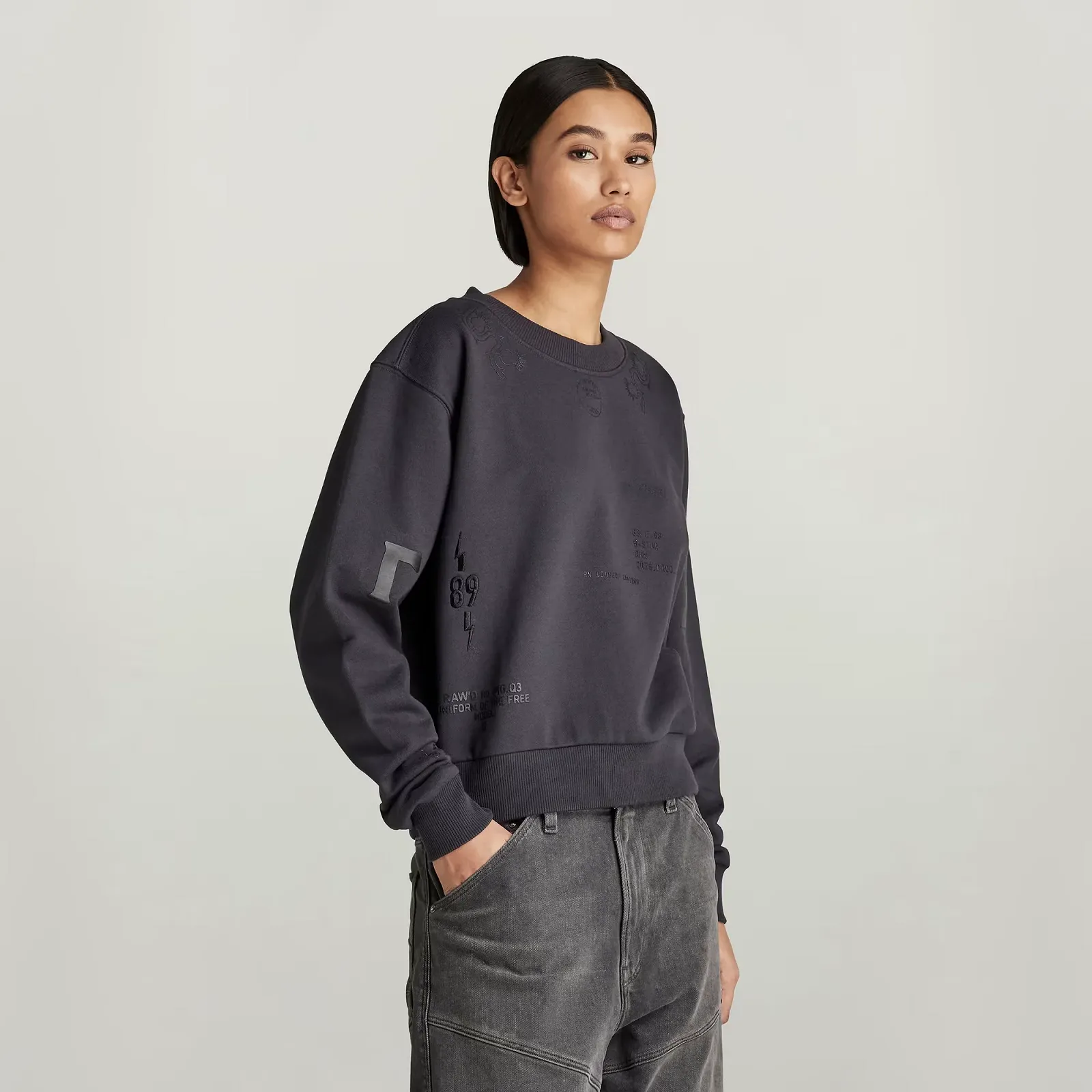 Женский свитер G-Star RAW Multi Graphic Cropped Loose Sw - S, фото №2 Женский свитер G-Star RAW Multi Graphic Cropped Loose Sw - S, фото №2