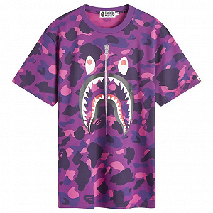 Футболка Bape Purple Camo Shark Tee M Фиолетовый камуфляж - Фото 1