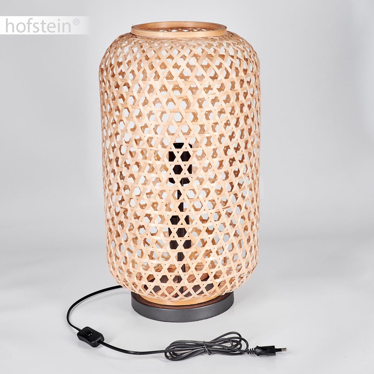 Настільна лампа Bauro Modern Boho Метал/Бамбук 2 x E27 Чорний/Натуральний, фото №6