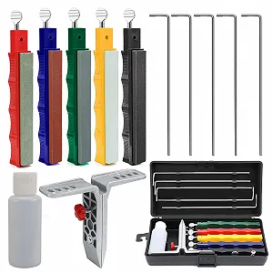 Професійна точилка для ножів Система заточування з 5 точильними каменями Напрямними та кейсом - Фото 1