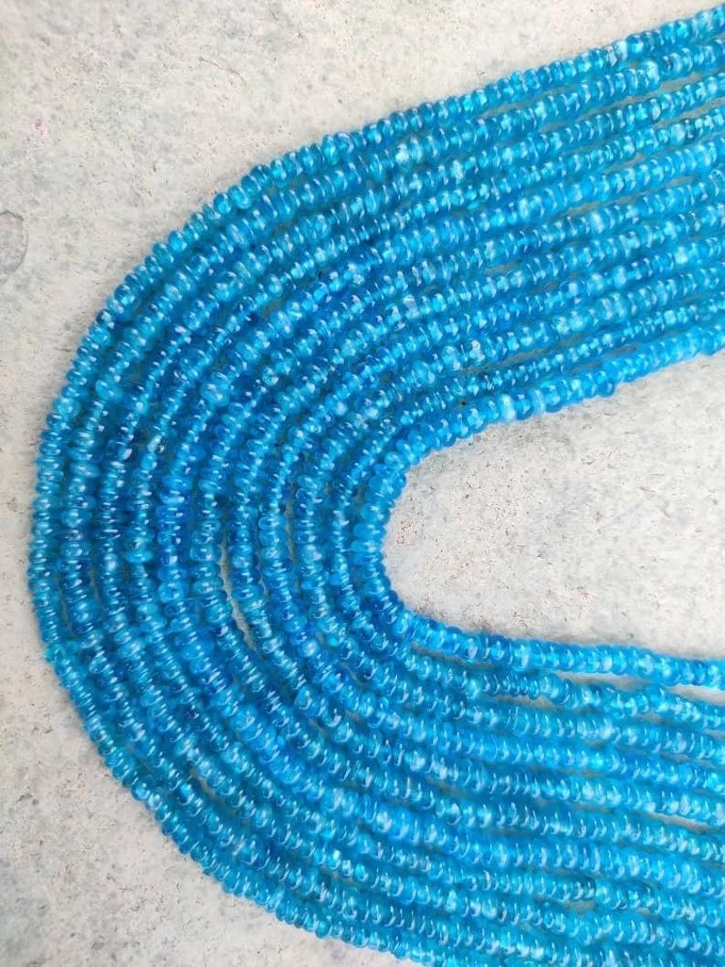 Бусины Апатит Неоновый Натуральный Круглый Фацетированный 3-3.5 мм, нить длиной 33 см бусины из драгоценных камней для ожерелья и браслета, фото №2
