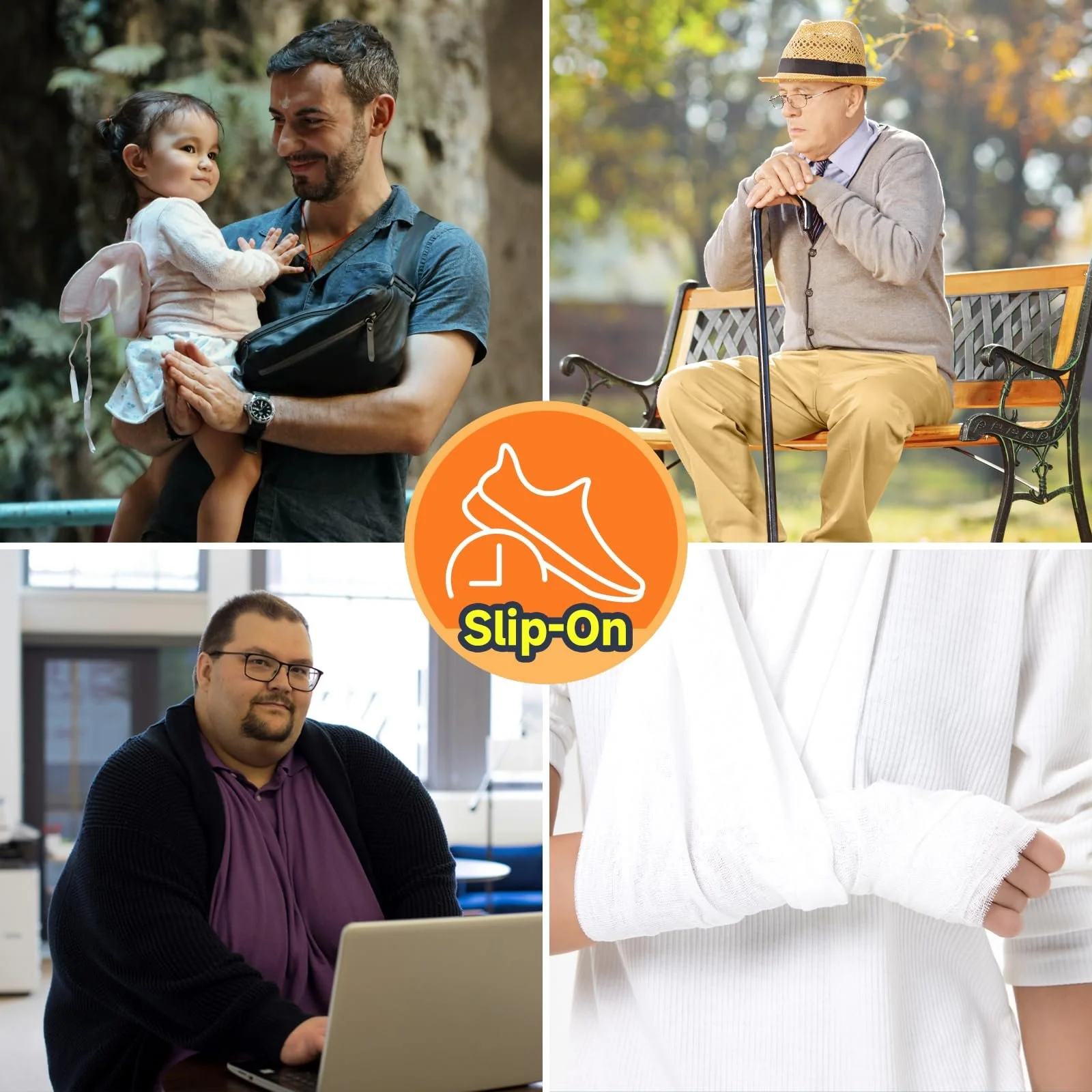 Чоловічі сліпони для ходьби ODCKOI, дихаючі легкі кросівки, атлетичні неслизькі кросівки, фото №2