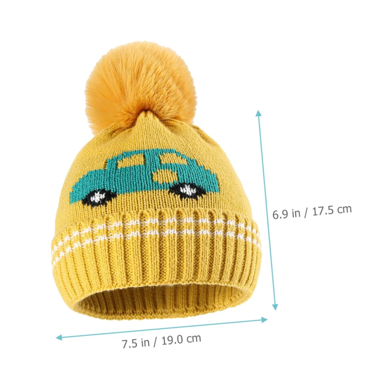 Вязаная шапка OATIPHO Мультяшная С помпоном, фото №5