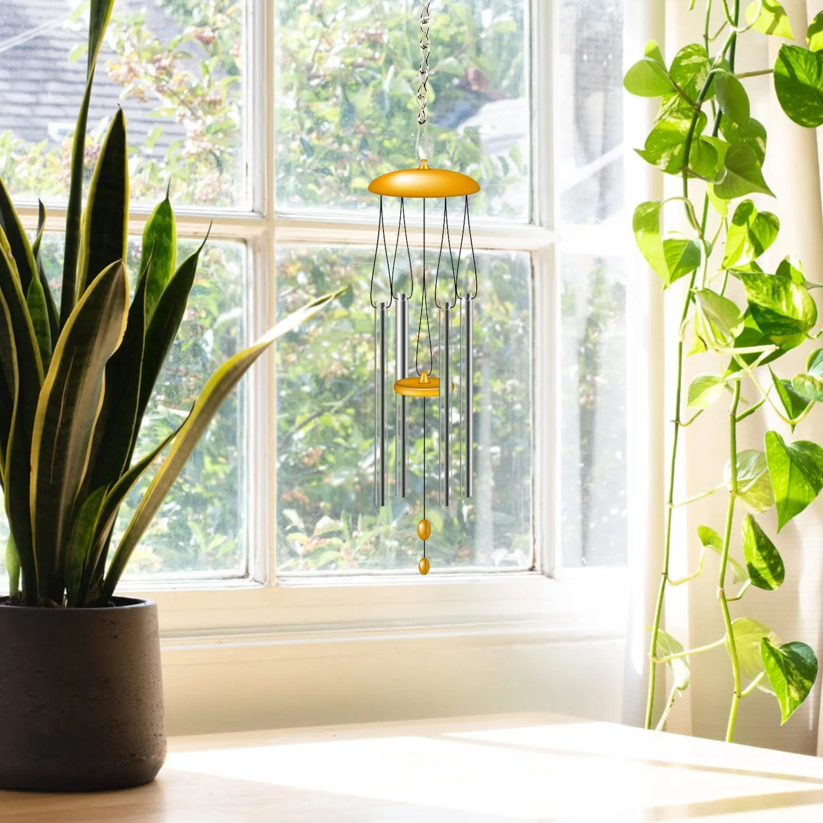 Цепи для подвешивания 4 шт. металлические 50 см с крючками и зажимами Прямая цепь, фото №5