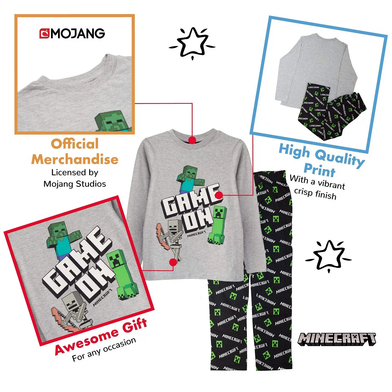 Піжамний комплект Minecraft Popgear Довгий, фото №3 Піжамний комплект Minecraft Popgear Довгий, фото №3