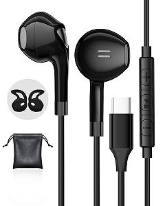 Навушники USB C для Samsung Galaxy S23 S22 Ultra S24 S21 FE A55 A53 A33 A54 5G, внутрішньовушні навушники USB C з мікрофоном, USB C гарнітура з кабелем, навушники для iPhone 15 16 Pixel 8 7a Pro iPad Air 5 - Фото 1