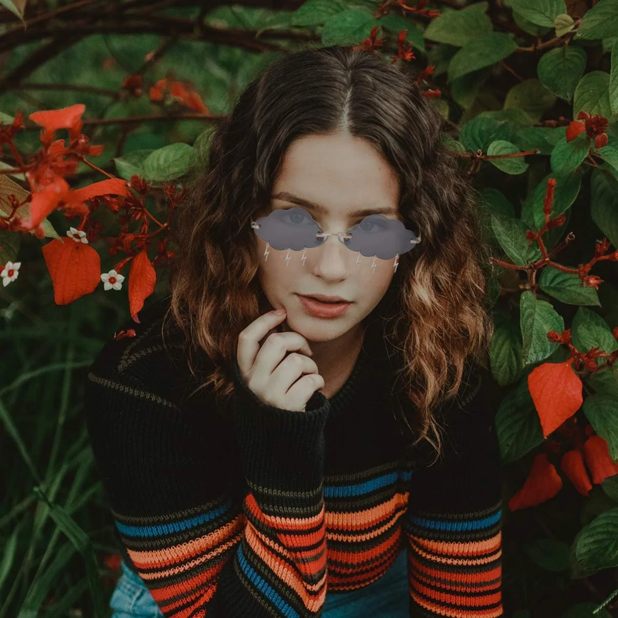 Сонцезахисні окуляри без оправи Amosfun, хмарки, захист від УФ-випромінювання, Авіатор, фото №2