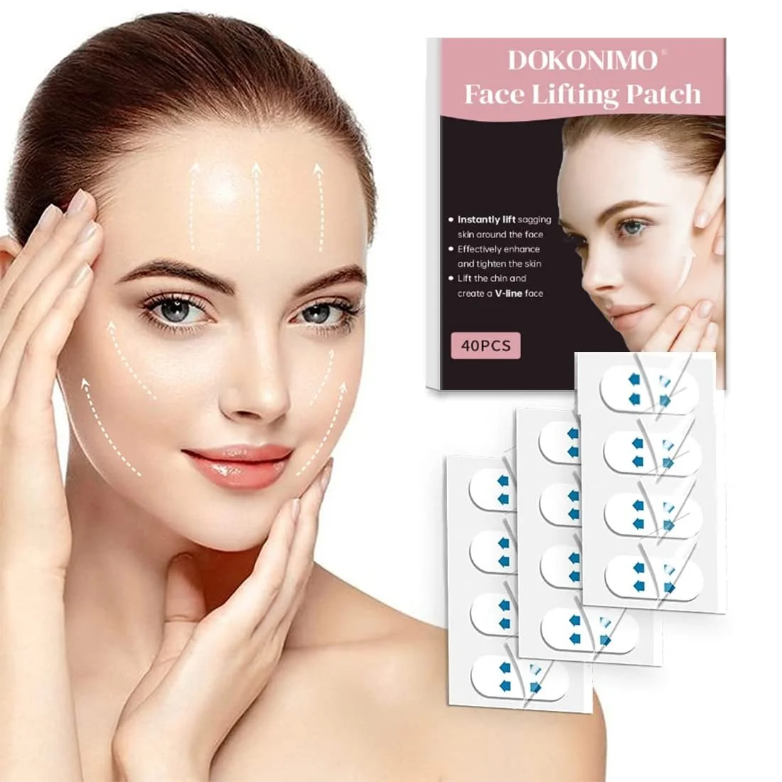 Стрічки для підтяжки обличчя DOKONIMO, 40 штук, фото №1