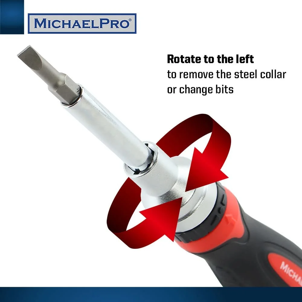 Реверсивна викрутка MichaelPro MP002025 7-в-1 з набором біт, фото №4