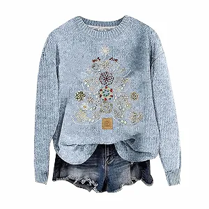 Женский рождественский свитшот большого размера с 3D-принтом synthetic.ua - Фото 1